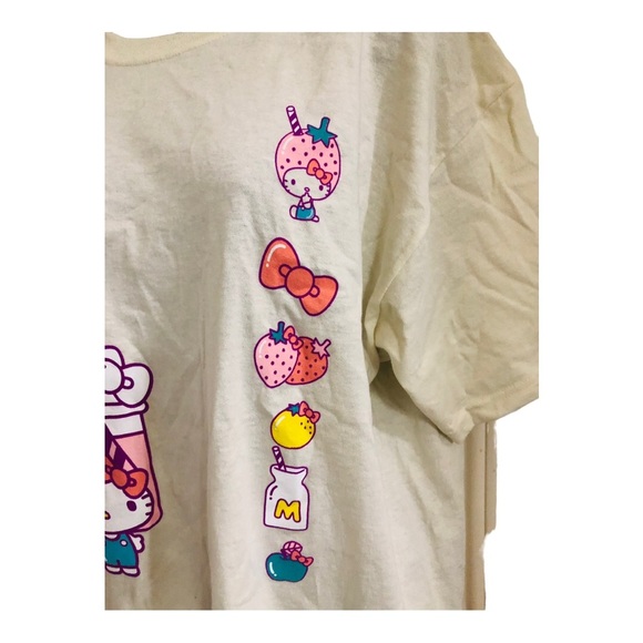 Hello‎ Kitty cream relaxed fit graphic print ice cream shop t-shirt size large - Picture 8 of 16